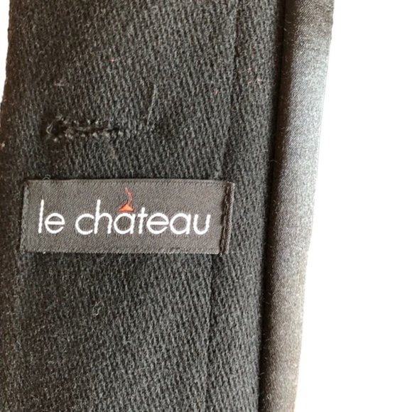 Vintage Le Chateau Button Up 90s Coat XL Black Wool Blend - Picture 12 of 16